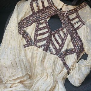 Embroidered Cream Dress